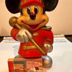 Mickey Mouse bank and flip book
